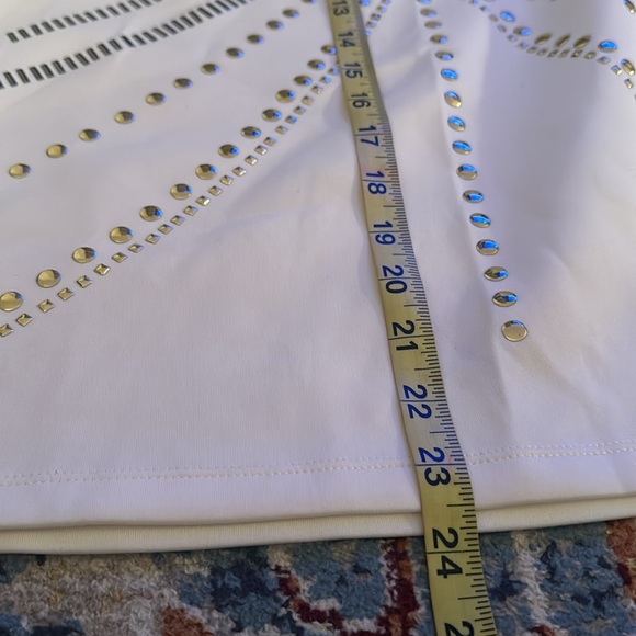 Ashley Stewart white embellished studded skirt elastic waist - Picture 5 of 5